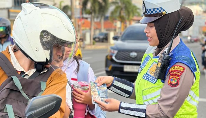 Polresta Bandar Lampung Edukasi Pengendara Selama Operasi Keselamatan Krakatau 2026