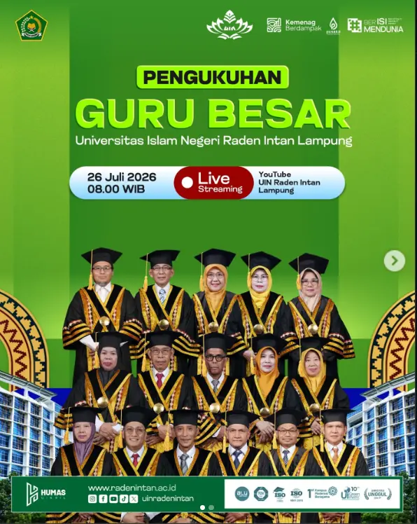 16 Guru Besar UIN Raden Intan Lampung Dikukuhkan